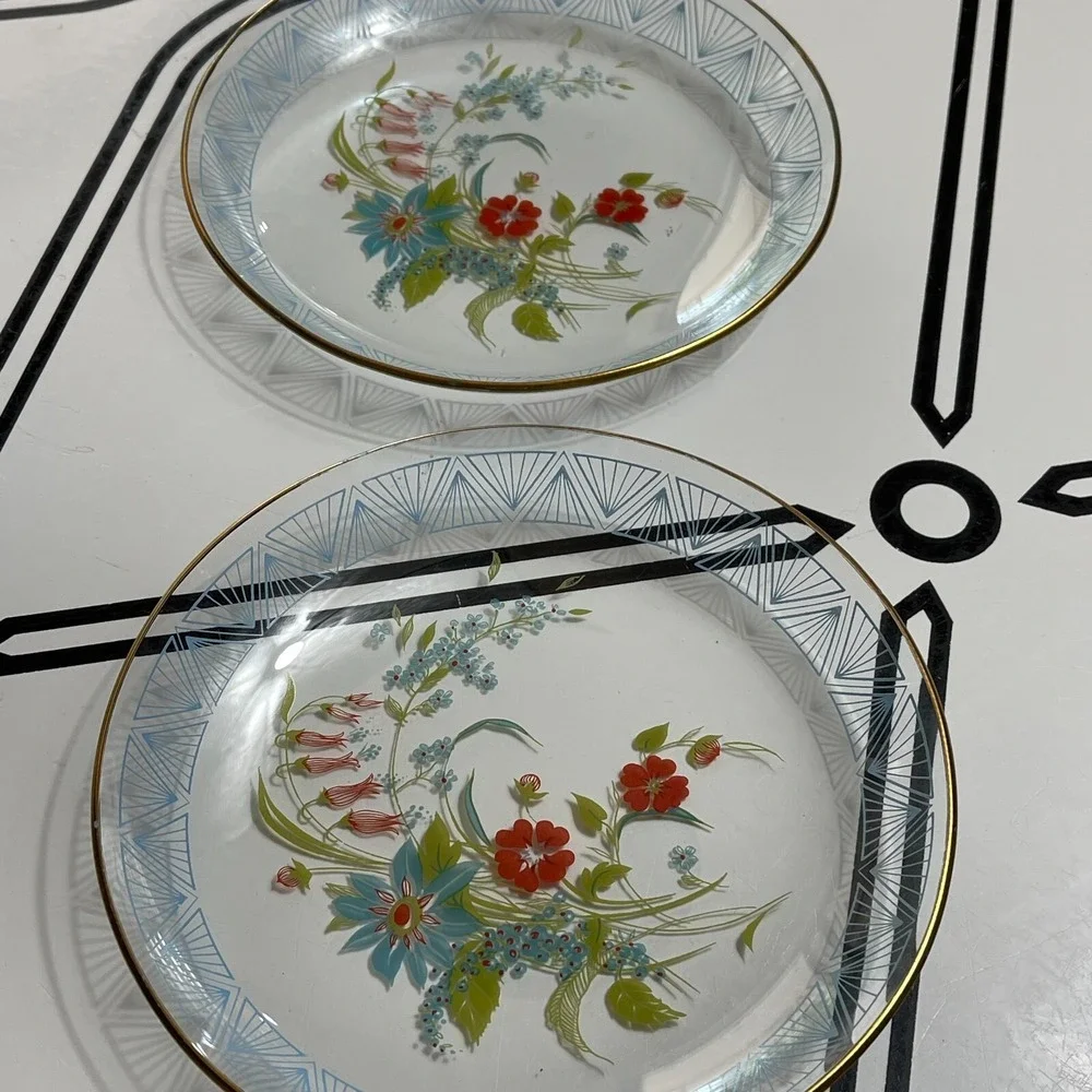 Mid Century Wildflowers Serving Tray, Bowls, & Plates‎ Set of 5